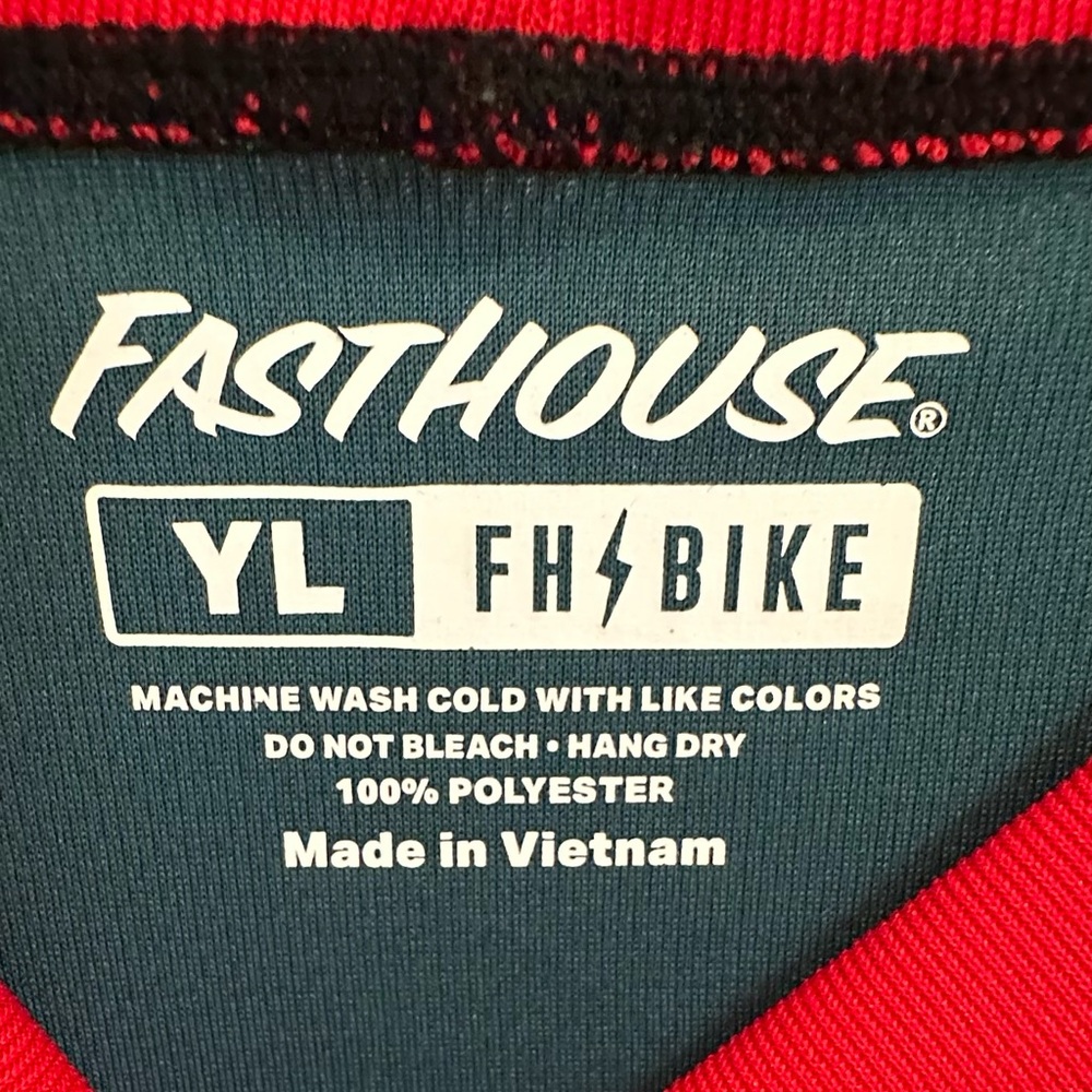 Fasthouse Youth Large, S/S Classic Velocity Jersey, Gray/Blue/Black/Red - Picture 5 of 7